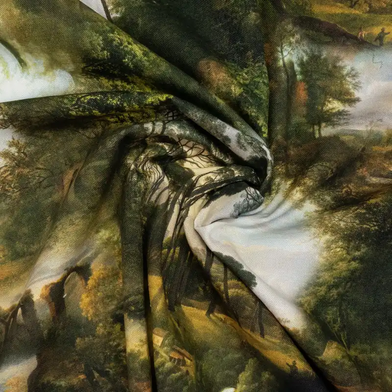 Top-Angebot Dekostoff, Panama, grüntöne, beigetöne, blautöne, figürliche Motive, florale Motive