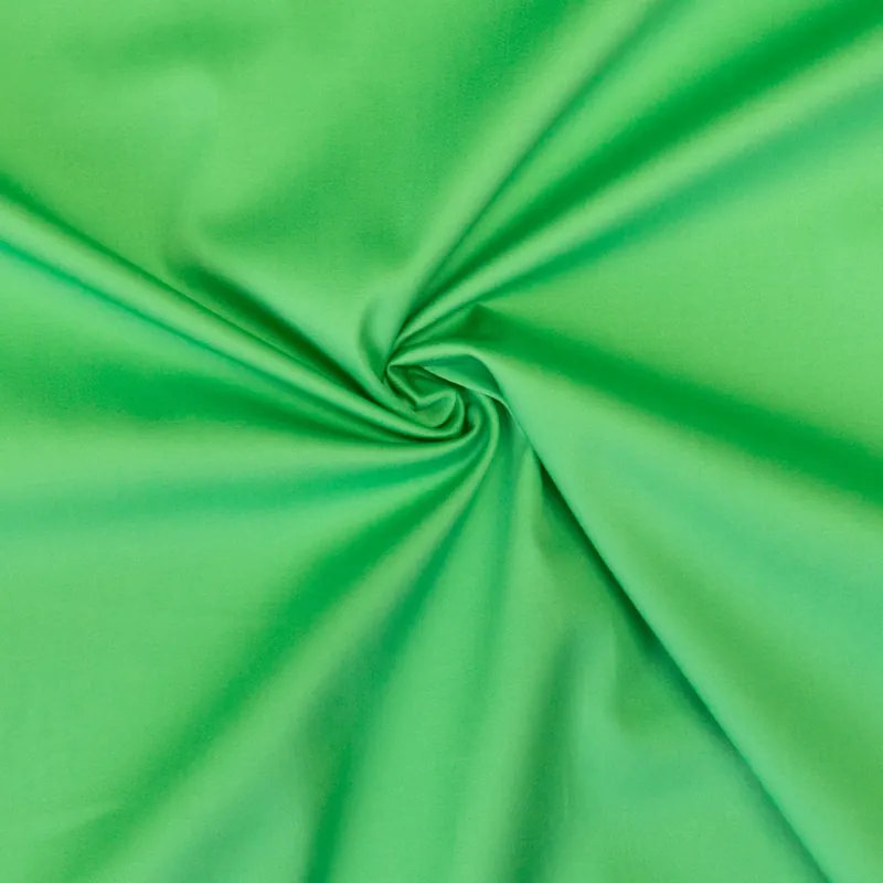 Kostenloser Rückversand elastischer Baumwollstoff, Satin, grün, uni
