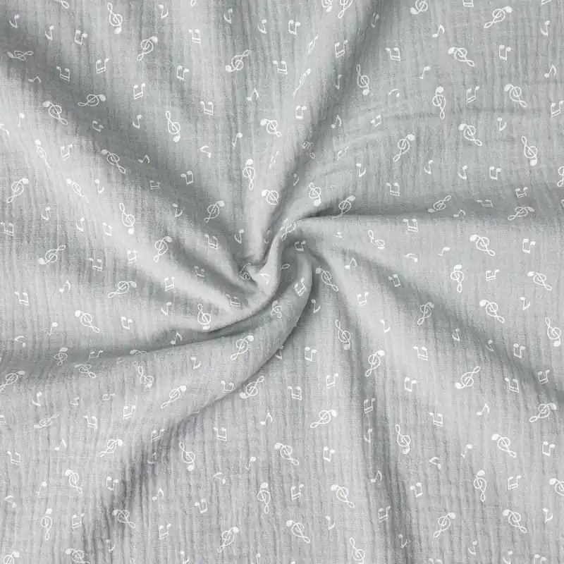 Baumwollstoff, Musselin, hellgrau, weiß, Kindermotive – grafisch gemustert Günstig