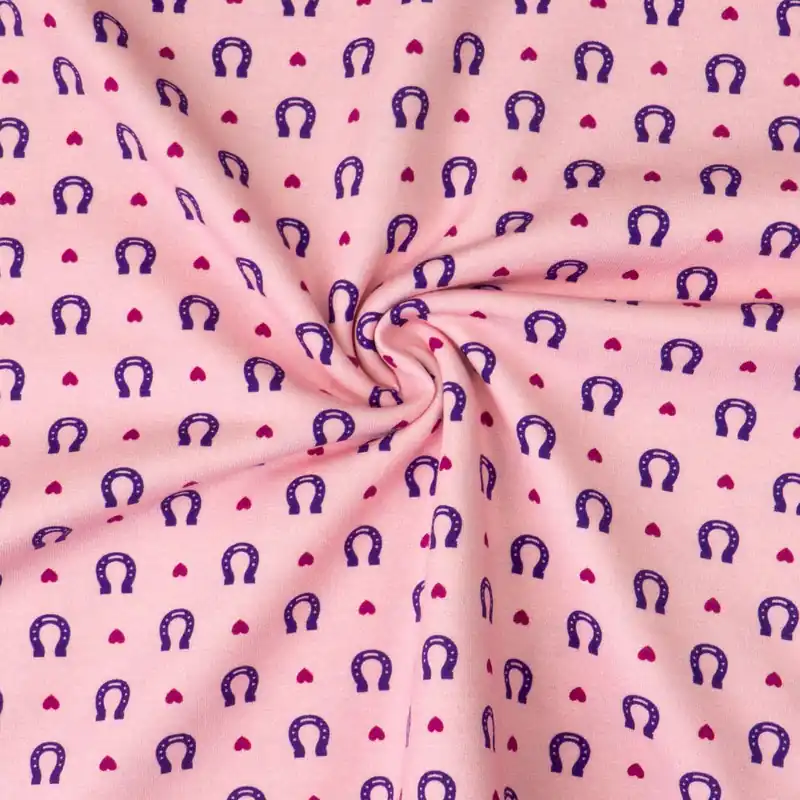 Original Baumwolljersey, lila, rosa, beere, Kindermotive – grafisch gemustert