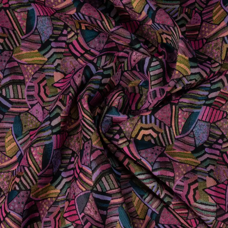 Jacquard, abstrakt gemustert, beerentöne, grüntöne, blautöne, schwarz Kostenfreie Lieferung