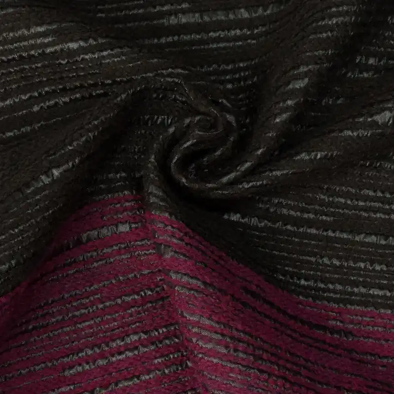 Jacquard, dunkelbraun, beere, Streifen, Glanzeffekt, Panneau Super-Preis