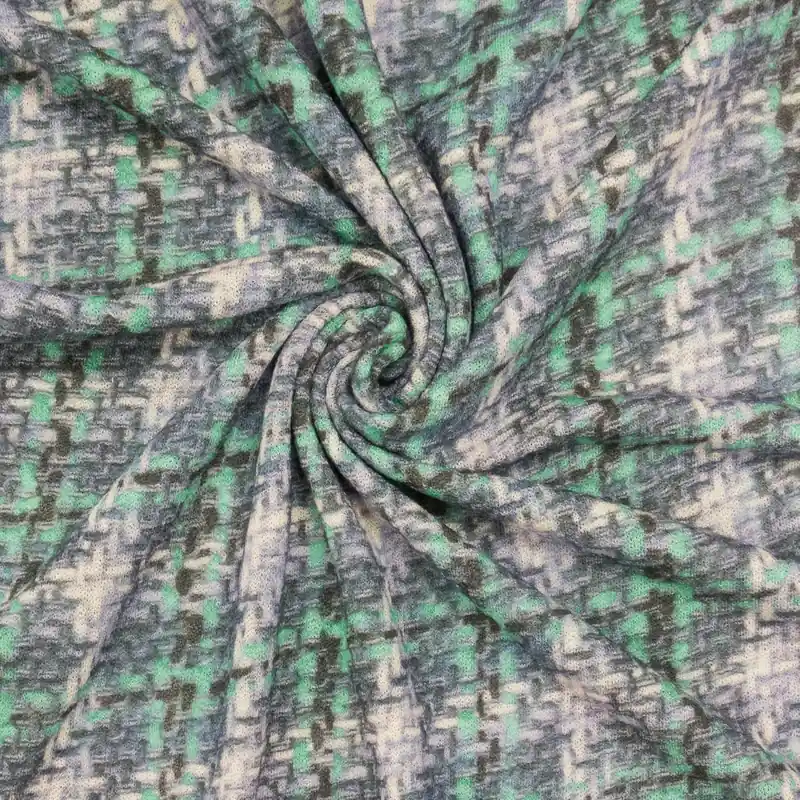 Online Kaufen Feinstrick, jeansblau, mint, fotorealistisch bedruckt