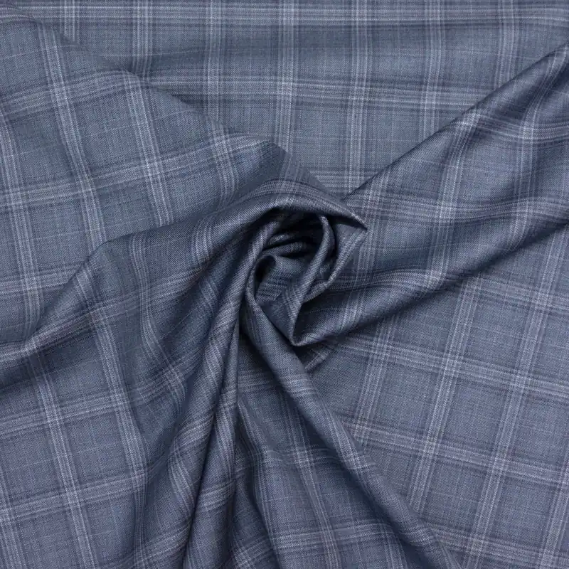 Kammgarn, jeansblau, flieder, hellblau, Webkaro Garantierte Lieferung