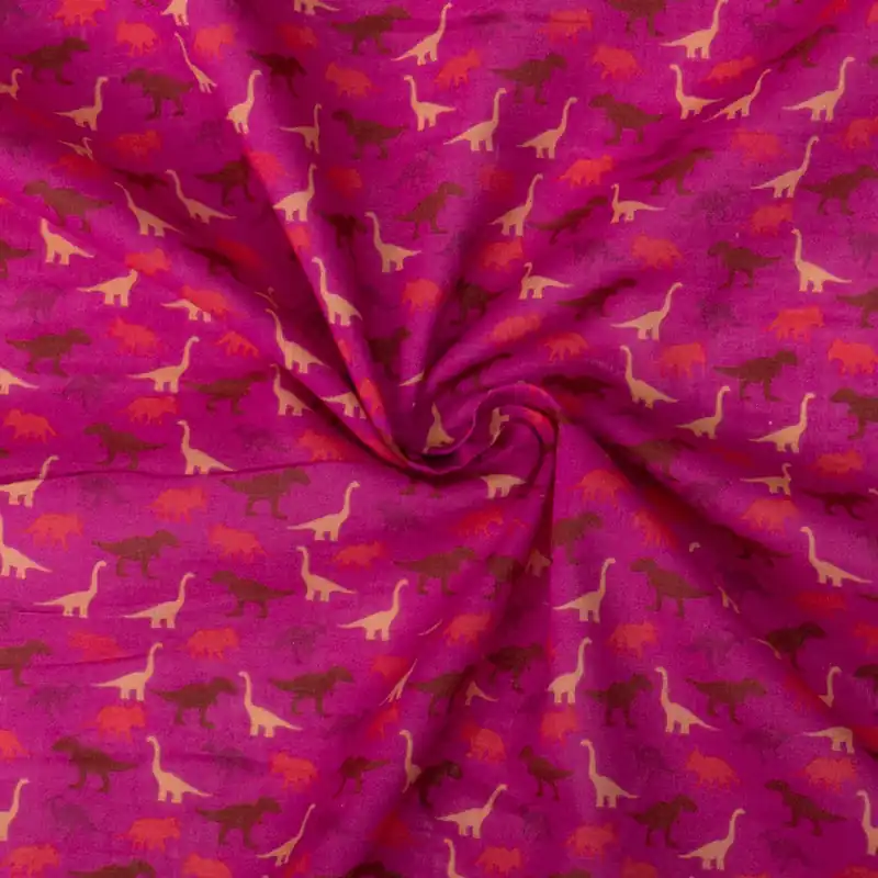 Top-Qualität Leichter Baumwollstoff, Batist, pink, beere, rot, pastellgelb, Kindermotive – Tiere