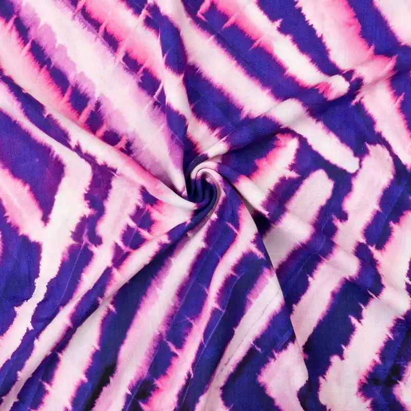 Viskosestoff, lilatöne, offwhite, abstrakt gemustert Kracherpreis