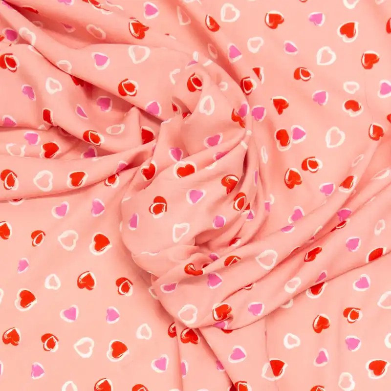 Viskosestoff, Javanaise, rosa, rot, pink, Kindermotive – grafisch gemustert Neue Kollektion