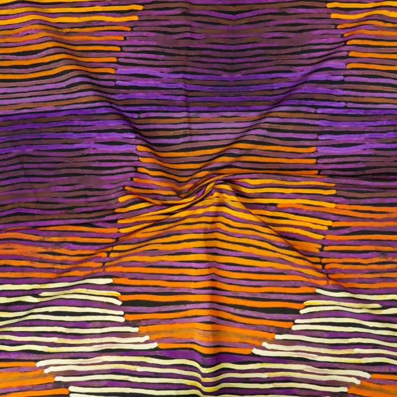 Viskosejersey, orangetöne, schwarz, lila, abstrakt gemustert Nur Für Kurze Zeit