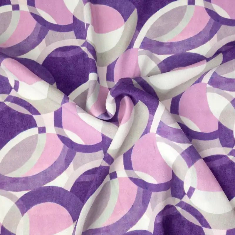 Sonderaktion Viskosestoff, Javanaise, lilatöne, creme, rosa, grafisch gemustert