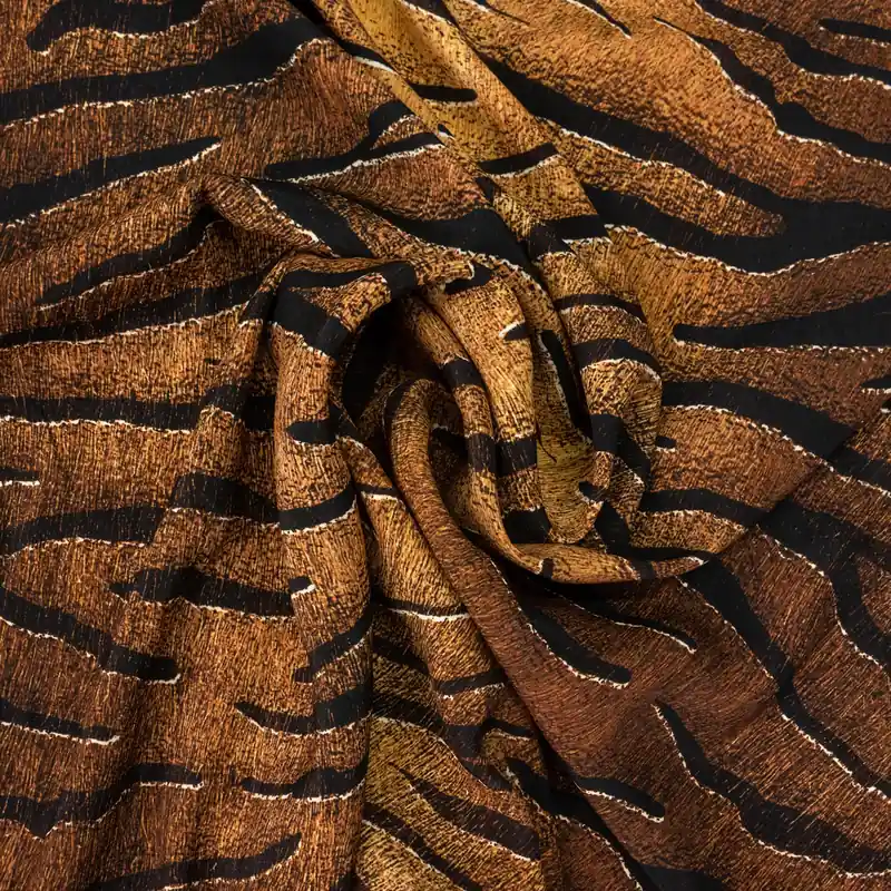 Viskosestoff, Javanaise, brauntöne, schwarz, Animal-Muster Jetzt Zugreifen