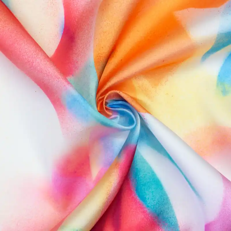 Kostenloser Versand Satin, rosa, blautöne, orange, abstrakt gemustert