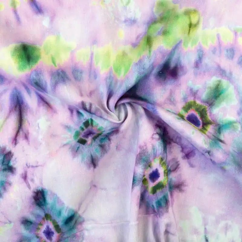 Versand Am Gleichen Tag Viskosestoff, lilatöne, grün, türkis hell, abstrakt gemustert
