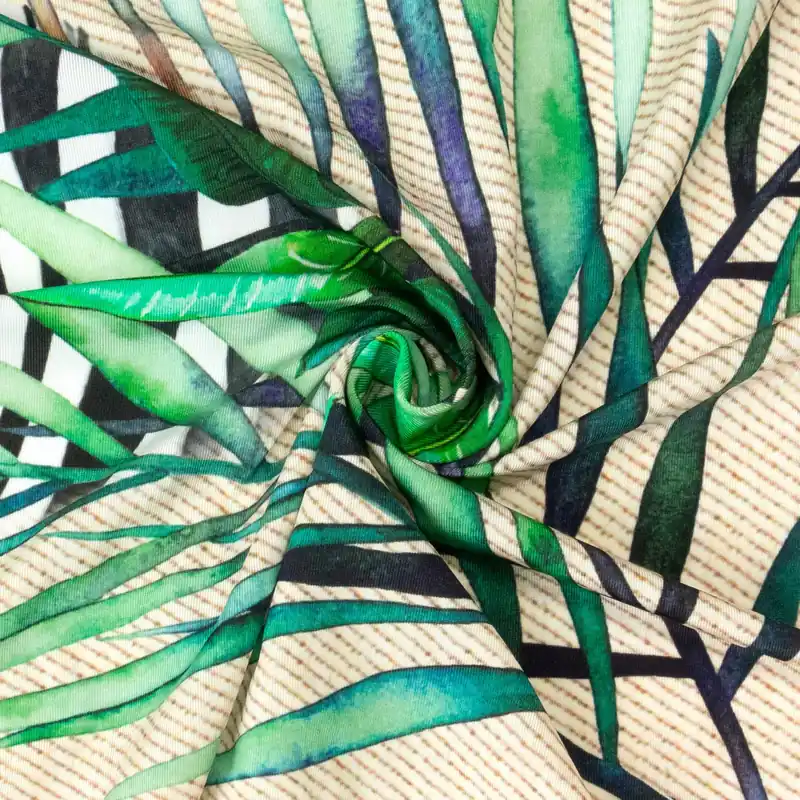 Viskosejersey, schwarz/weiß, beige, grün, pink, Tiermotive, florale Motive Knallerangebot