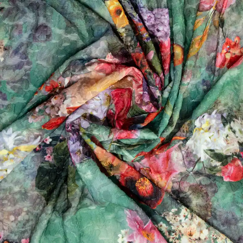 Strickjacquard, Effektgewebe, beerentöne, gelbtöne, weiß, grüntöne, florale Motive, Animal-Muster Sofort Bestellen