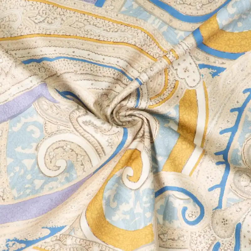 elastische Popeline, gelb, hellblau, rosa hell, Paisley-Muster Nur Für Kurze Zeit