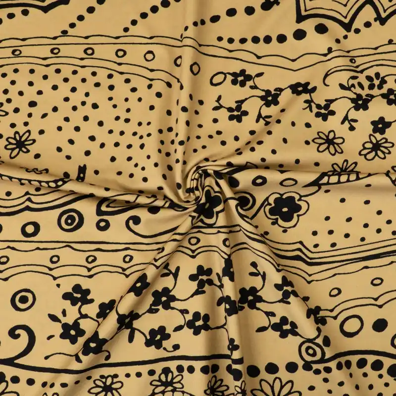 Kostenloser Versand Interlock, schwarz, beigebraun, abstrakt gemustert