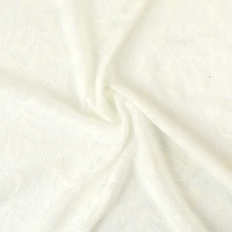 Strickstoff, vanille, uni, florale Motive Top-Angebot