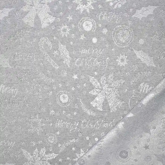 Dekojacquard, beidseitig, festlich, 28313-905, grau-silbern Zertifiziert