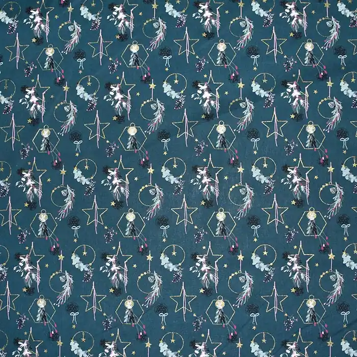 Markenprodukt Baumwolle, Popeline, festlich, 28547-024, petrol