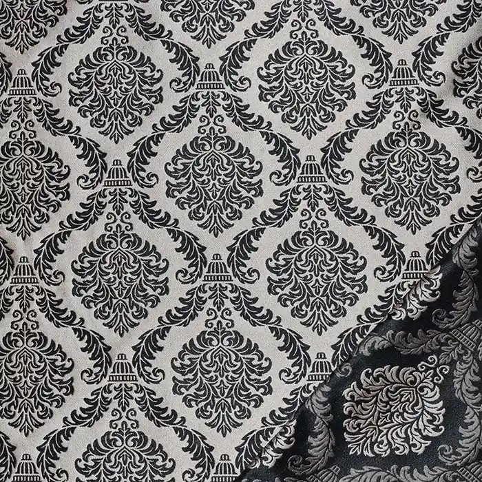 Gleich Bestellen Dekojacquard, beidseitig, Stil, 29373-270, schwarz-beige