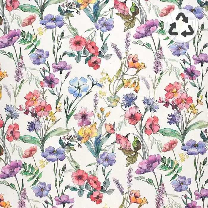 Nur Heute Recycelte Dekobaumwolle, floral, 29085-59