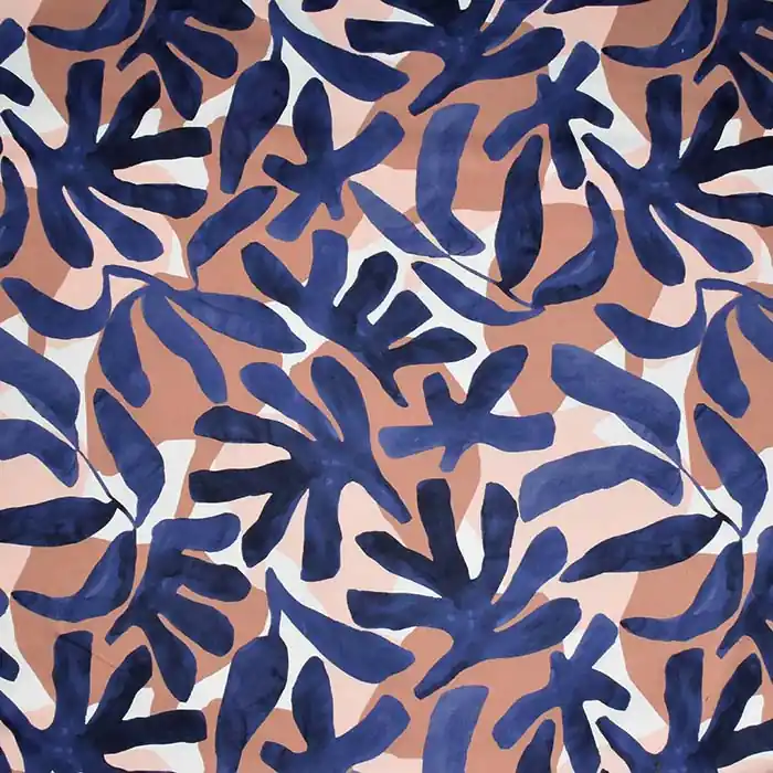 Baumwolle, Popeline, Satin, digital, Natur, 29156-002, blau Abverkauf