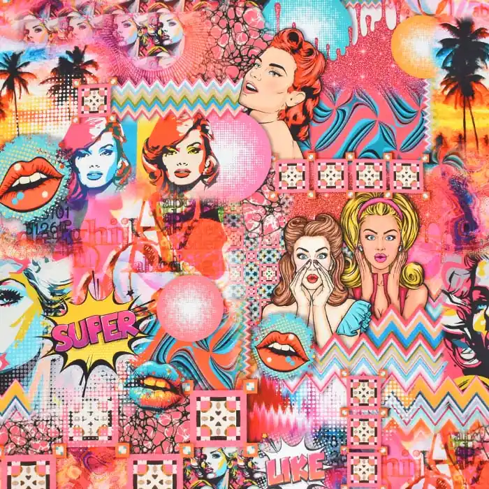 Schneller Versand Deko, Druck, digital, retro, 28385-12, rosa