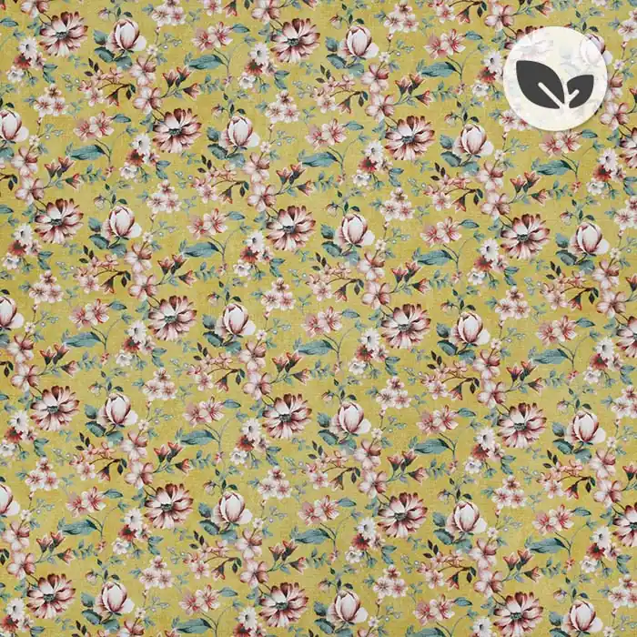 Deko, Druck, bio, digital, floral, 26990-05, ocker Expressversand