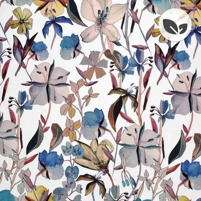 Sonderangebot Deko, Druck, bio, digital, floral, 26991, blau