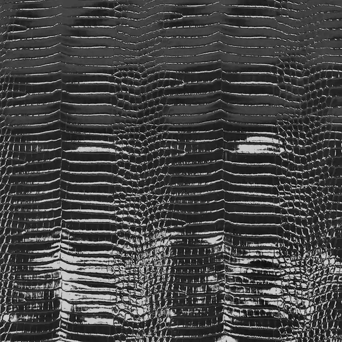 Zertifiziert Kunstleder Kroko, Lack, 29491-07, schwarz