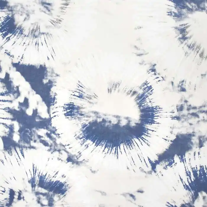 Baumwolle, Popeline, Tie-Dye, 29460-04, blau-weiß Versand Am Gleichen Tag