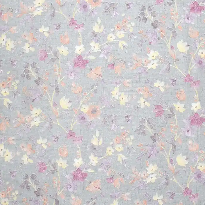 Hochwertig Deko, Druck, imprägniert, floral, 29358-3204, grau-violett