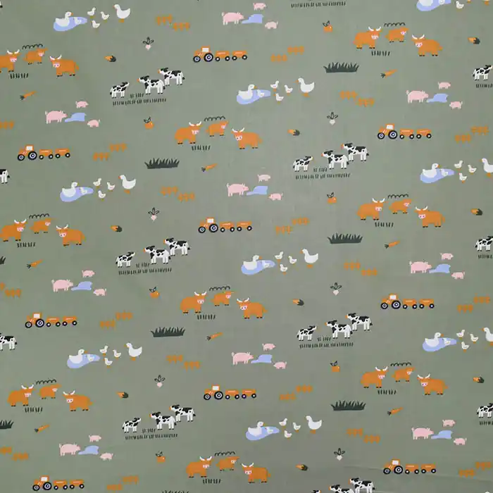 Baumwolle, Popeline, Tiere, 29167-003, grün Top-Qualität