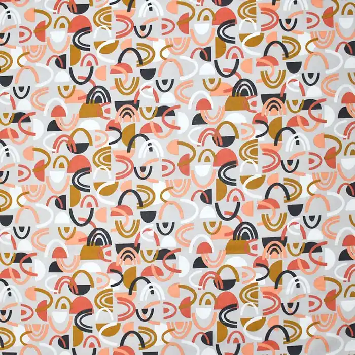 Super-Preis Baumwolle, Popeline, geometrisch, 28621-01, orange