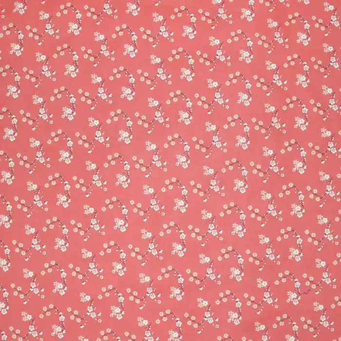 Top-Seller Baumwolle, Popeline, floral, 28641-03, orange-rot