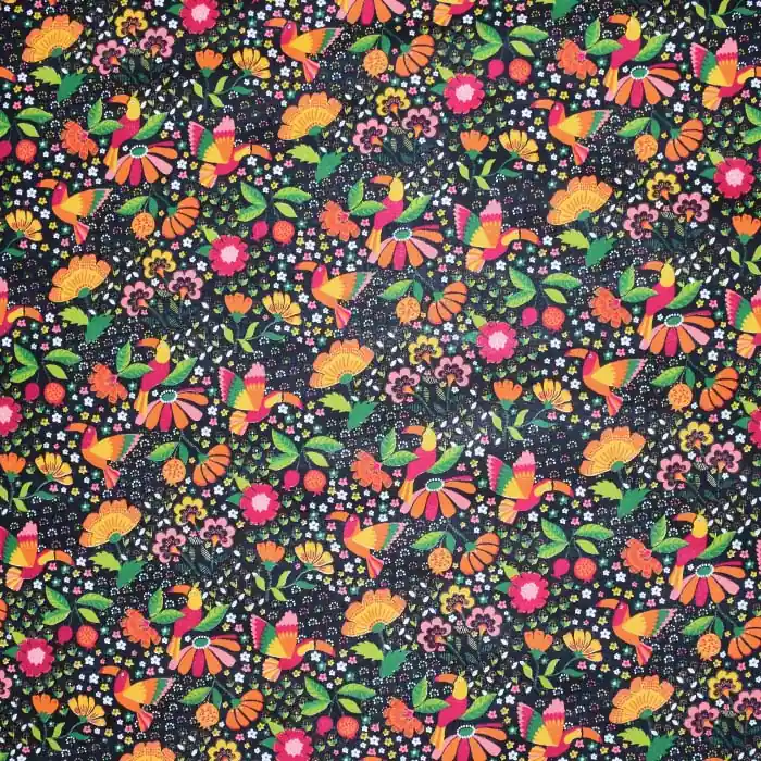 Must-Have Baumwolle, Popeline, Natur, 28654-02, schwarz