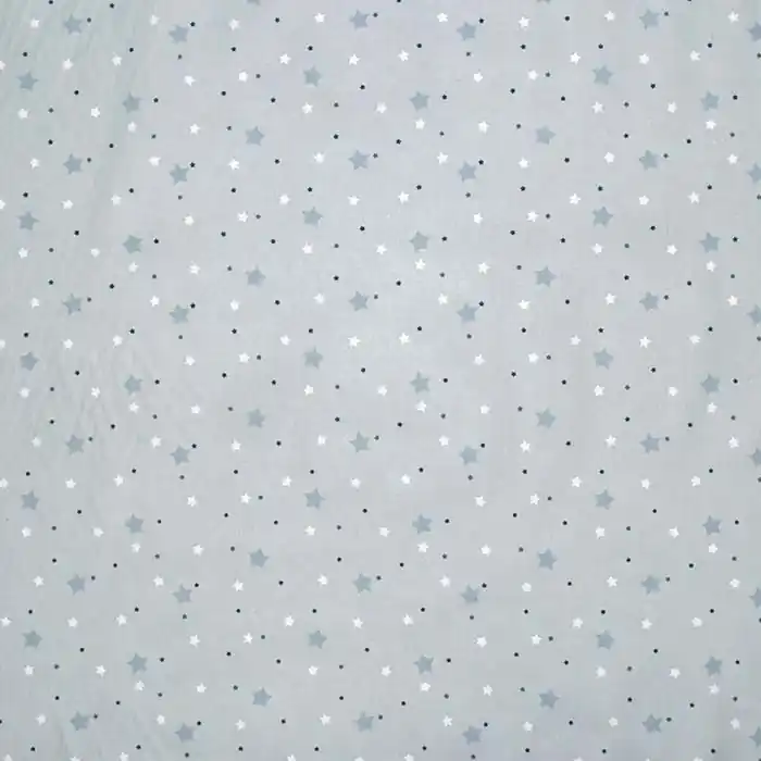Highlight Baumwolle, Popeline, Sterne, 28604-02, grau-blau