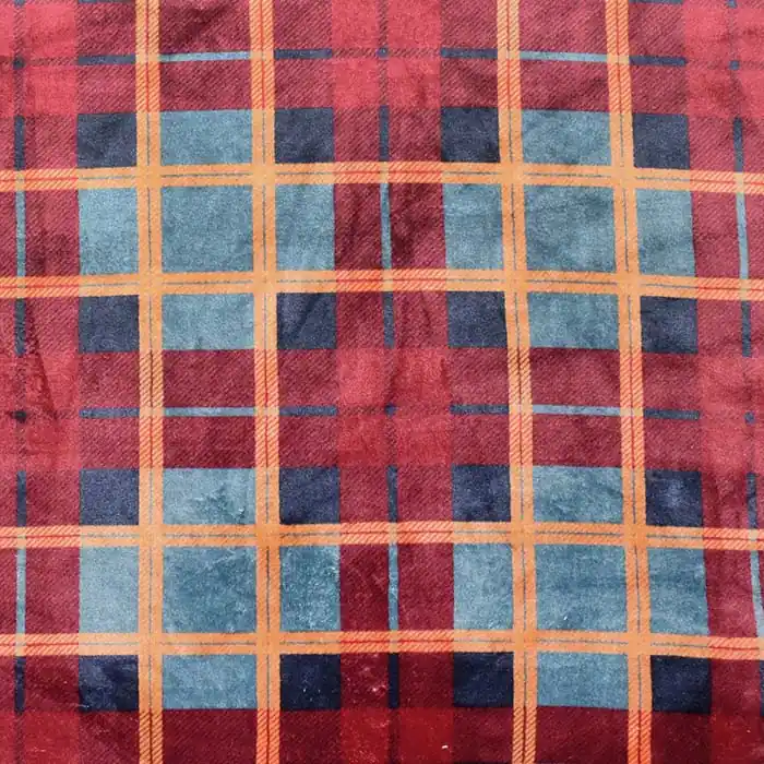 Velours coral, beidseitig, Karo, 22001-10 Highlight
