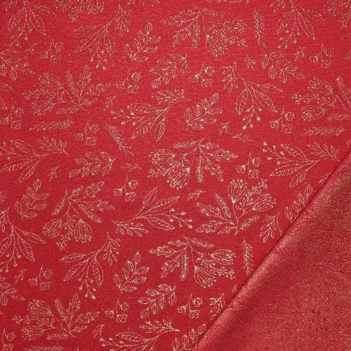 Sale Dekojacquard, beidseitig, pflanzlich, 28315-900, rot-golden
