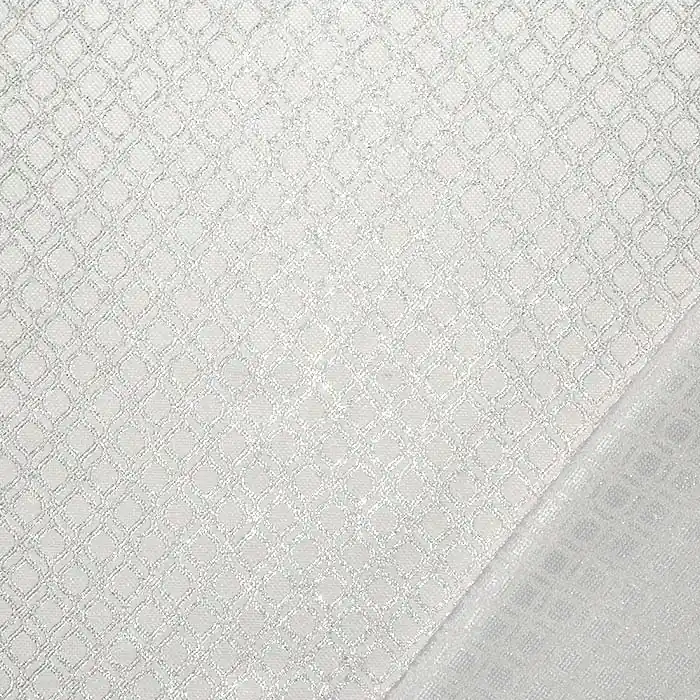 Direkt Vom Hersteller Dekojacquard, beidseitig, Ornament, 28312-090, weiß-silbern