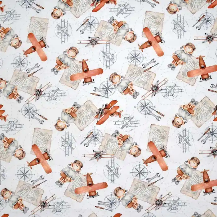 Baumwolle, Popeline, digital, retro, 25887-4001 Aktuell