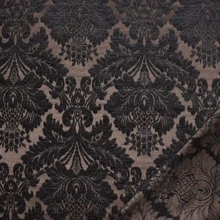 Dekojacquard, beidseitig, Ornament, 27348-405, schwarz-braun Mega-Angebot