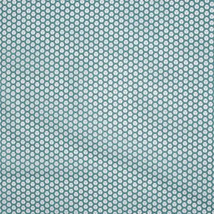 Baumwolle, Popeline, geometrisch, 26477-01, petrol Heißes Angebot