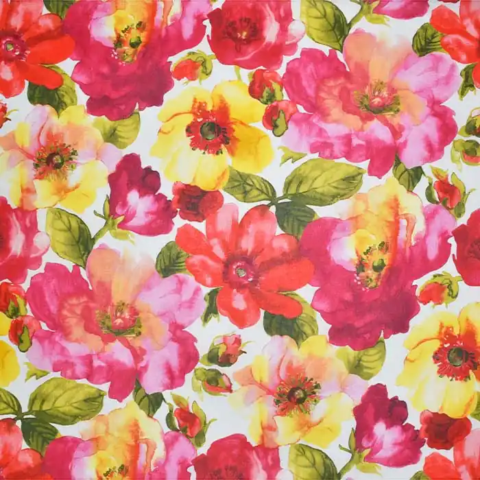 Zertifiziert Baumwolle, Druck, imprägniert, floral, 27766