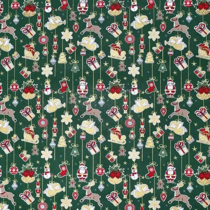 Zertifiziert Baumwolle, Popeline, festlich, 27522-025, grün