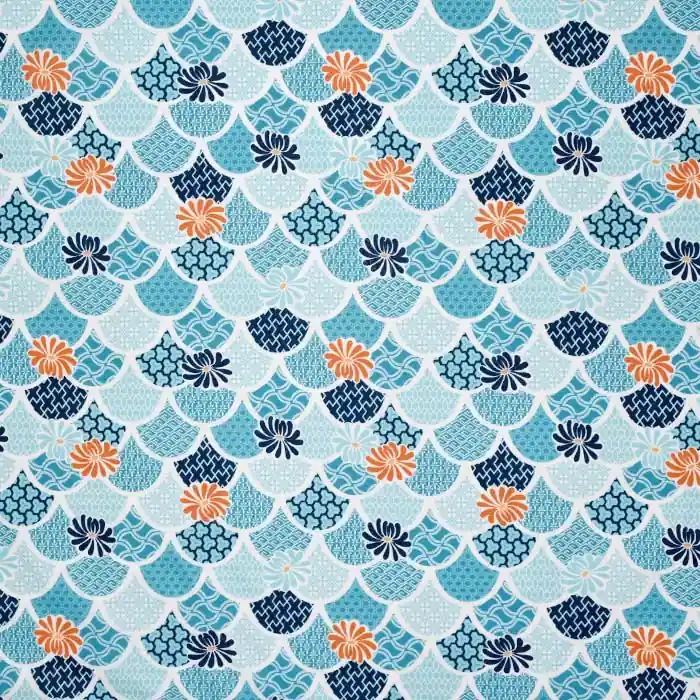 Baumwolle, Popeline, Ornament, 27266-024, türkis Top-Angebot