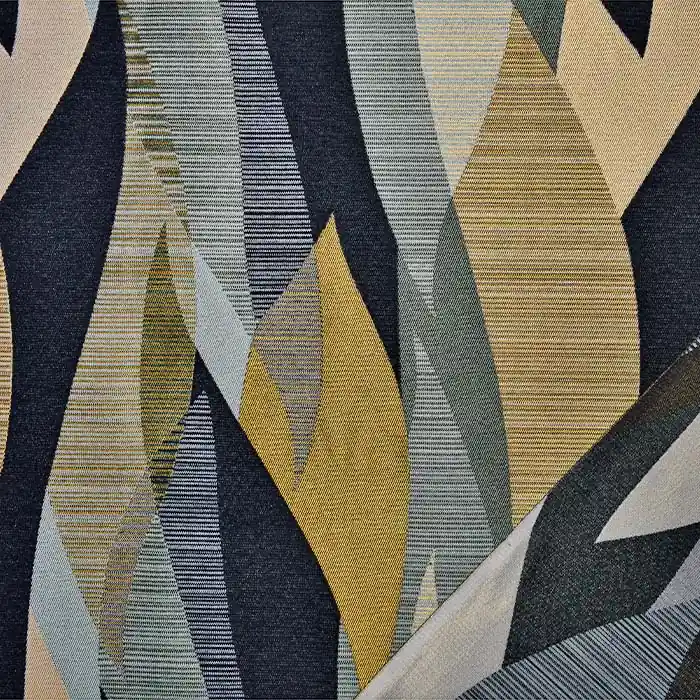 Dekojacquard, beidseitig, Natur, 27149-090, schwarz-golden Highlight