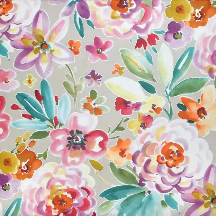 Baumwolle, Druck, imprägniert, floral, 27144-030, beige Premium