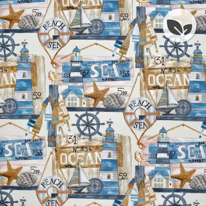 Abverkauf Deko, Druck, bio, digital, Meer, 26993-03, braun