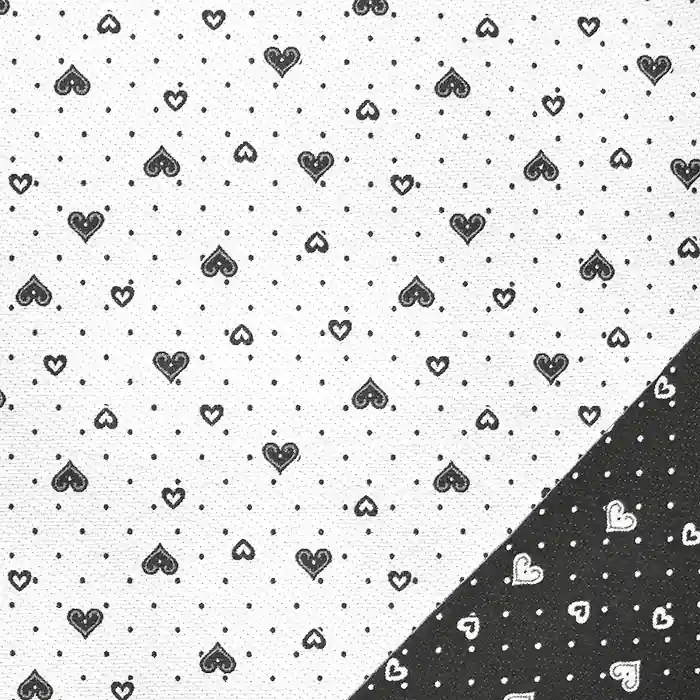 Ab Werk Dekojacquard, beidseitig, Herzen, 22811-90, schwarz